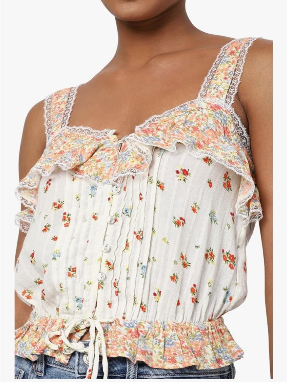 American Eagle V Neck Babydoll Cami, Cottagecore, Coquette, Festivals, Bohemian